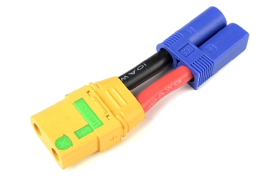 G-Force RC - Power adapterkabel - EC-5 connector man.  XT-90 AS "Anti-Spark" connector vrouw. - 10AWG Siliconen-kabel - 1 st